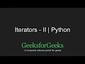 Python Programming Tutorial Iterator Functions - Part 2 GeeksforGeeks