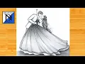 How to draw a Dancing couple - Drawing easy Pencil sketch for beginner Couple drawing sketch
