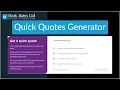 How To Use The Quick Quote Generator