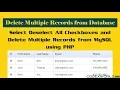 Delete Multiple Records from MySQL Database in PHP