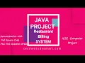 How to create a Restaurant Billing System for Class 10 ICSE Java Project Full Source Code Viva