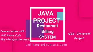 How to create a Restaurant Billing System for Class 10 ICSE Java Project Full Source Code Viva