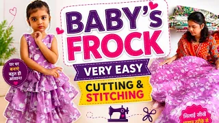 Baby frock cutting and stitching easy /rafal/frill baby frock