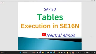 SAP SD tables explanation SE16N TCode
