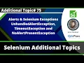 Alerts Selenium Exceptions - UnhandledAlertException TimeoutException and NoAlertPresentException