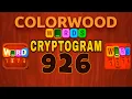 COLORWOOD WORDS CRYPTOGRAM level 926