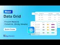 React Data Grid Frozen Rows Columns Sticky Header Feature Walkthrough