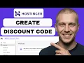 How to Create Discount Codes in Hostinger Website Builder full guide 2026