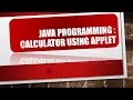 Java Programming Calculator Using Applets