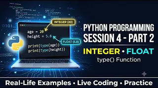 Python Programming for Beginners Session 4 Part 2 Integer Float Python Data Types