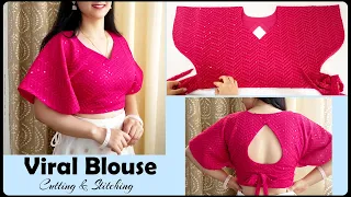 Viral 🔥 Blouse Cutting And Stitching | Wrap Blouse Cutting And Stitching | Stitch By Stitch