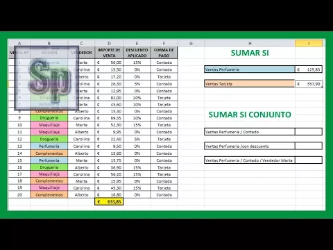 Download MP3 Excel - Sumar si, sumar si conjunto. Sumar utilizando uno o varios criterios