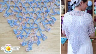 August Nights Shawl using Summer Nights Yarn by Lion Brand - Crochet Pattern Tutorial