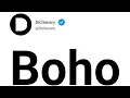 Boho Meaning In English
