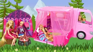 Download Barbie Glamour Camper with Pop up Tent Kafilah Wohnwagen Boneca Campista Campeur  المنزل المتنقل MP3