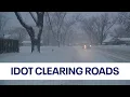 Chicago winter storm IDOT crews work to keep roads clear urge caution