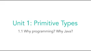 AP CSA 1 1 Why Programming Why Java
