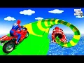 Download Lagu SPIDER-MAN Takes The LEAD In Crazy Water Slide Challenge🎭 SUPERHERO Challenge race