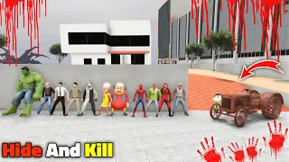 Franklin Play Hide And Kill 🤯With Cartoon And Zombie 🧟Friends In indian Bikes Driving 3D