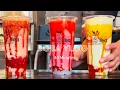 Boba Cafe Vlog ASMR 40 Min Collection of Baristas Making Bubble Tea Drinks BV 1-5