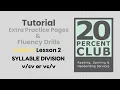 Barton Level 4 Lesson 2 Extra Practice Pages Fluency Drills for Syllable Division
