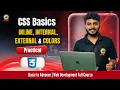 Practical CSS in HTML Inline Internal External Colors Hindi