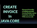 Create Dynamic Invoice with Source code in Java