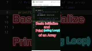 Basic Array code Initialize Print using loop cursedwizard