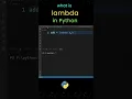 lambda Function in Python anonymous function