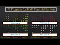 C Program For Half Pyramid Pattern With Star Number Alphabets