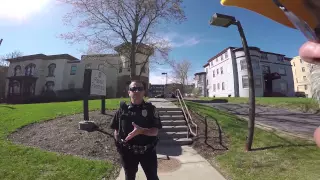 A Deathscort and a Syracuse Police Sergeant outside Planned Parenthood