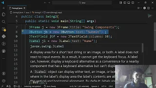 Java Swing Basic Components JFrame JLabel JButton JTextField with Example