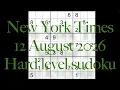 Sudoku solution - New York Times 12 August 2026 Hard level sudoku