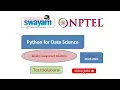 NPTEL SWAYAM PYTHON FOR DATA SCIENCE WEEK 1 ASSIGNMENT SOLUTIONS