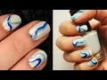 Abstract Swirls On Regular Nail Polish Trendy Swirl Nail Design Idea