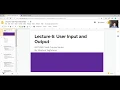 Lecture 6 User Input and Output