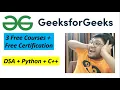GeekForGeeks Free Courses Free Certificate Online Courses