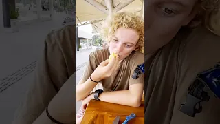 Durian anyone? Finn wins the food game once again 😋 #sailingfamily #indonesia #foodlover