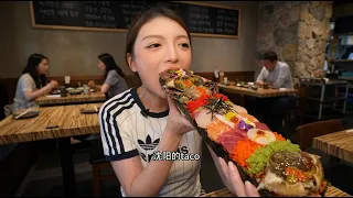Let's Taste The Popular Japan and Korea Seafood| LIN VLOG먹방 #034