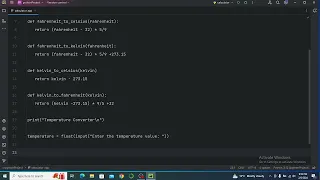 Temperature Conversion using python