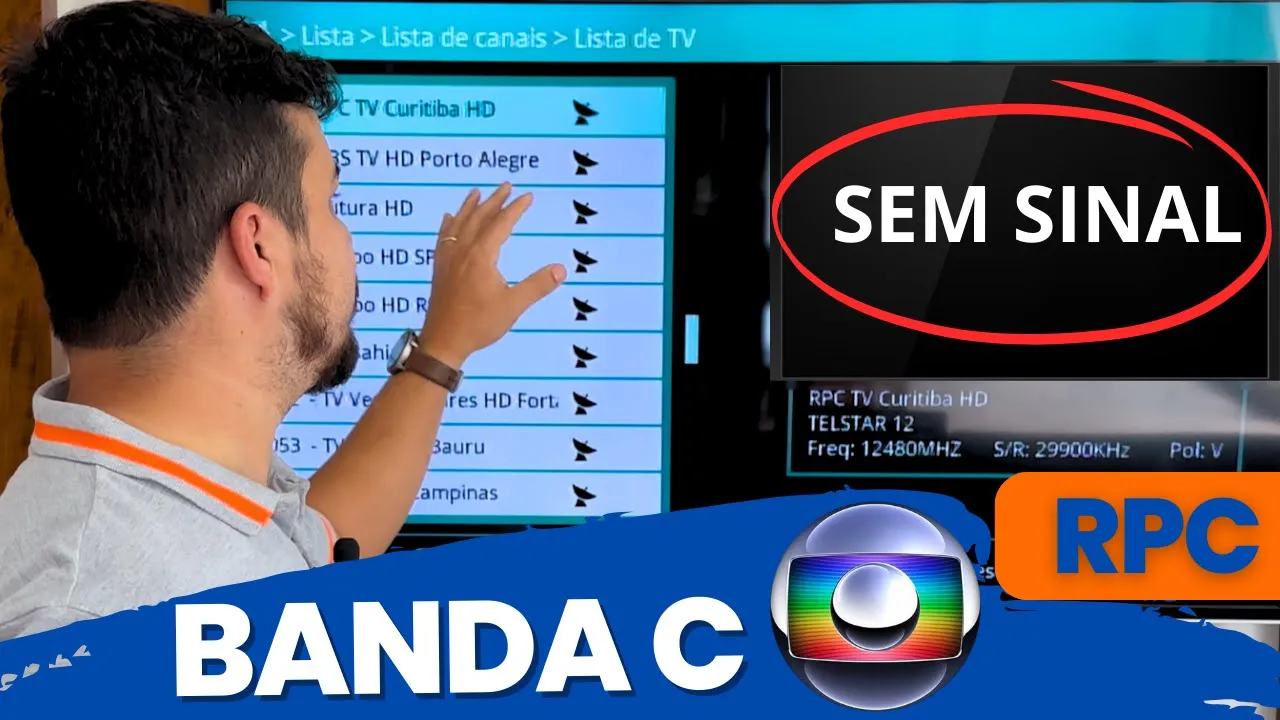Canal TV Globo (RPC) SEM SINAL Parabólica BANDA C  como resolver