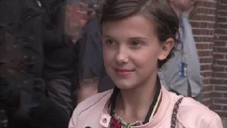 Millie Bobby Brown outside Late Show
