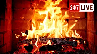 🔥 Cozy Fireplace NO ADS (Live 24/7). Fireplace 4K Ultra HD. Fireplace with Crackling Fire Sounds