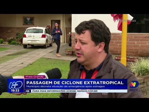 Município de Praia Grande decreta situação de emergência após estragos causados por ciclone