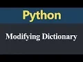 Modifying Dictionary in Python Hindi
