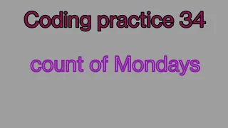 Number of Mondays