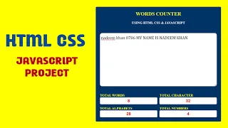 Word Counter Website HTML CSS Javascript Javascript oneshot Projects Word Counter