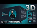 Responsive 3D Personal Portfolio Website using HTML CSS Javascript
