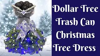 Download Dollar Tree Trash Can Christmas Tree Dress | Wastebasket Dress Form | Wire Garbage Can Dress MP3