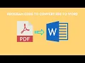 Python Programming Tutorial Building a PDF to Word Converter